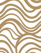 Bronze Swirls Across White Canvas Rug
