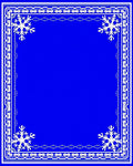 Winter Blue Snowflake Border Rug