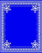 Winter Blue Snowflake Border Rug