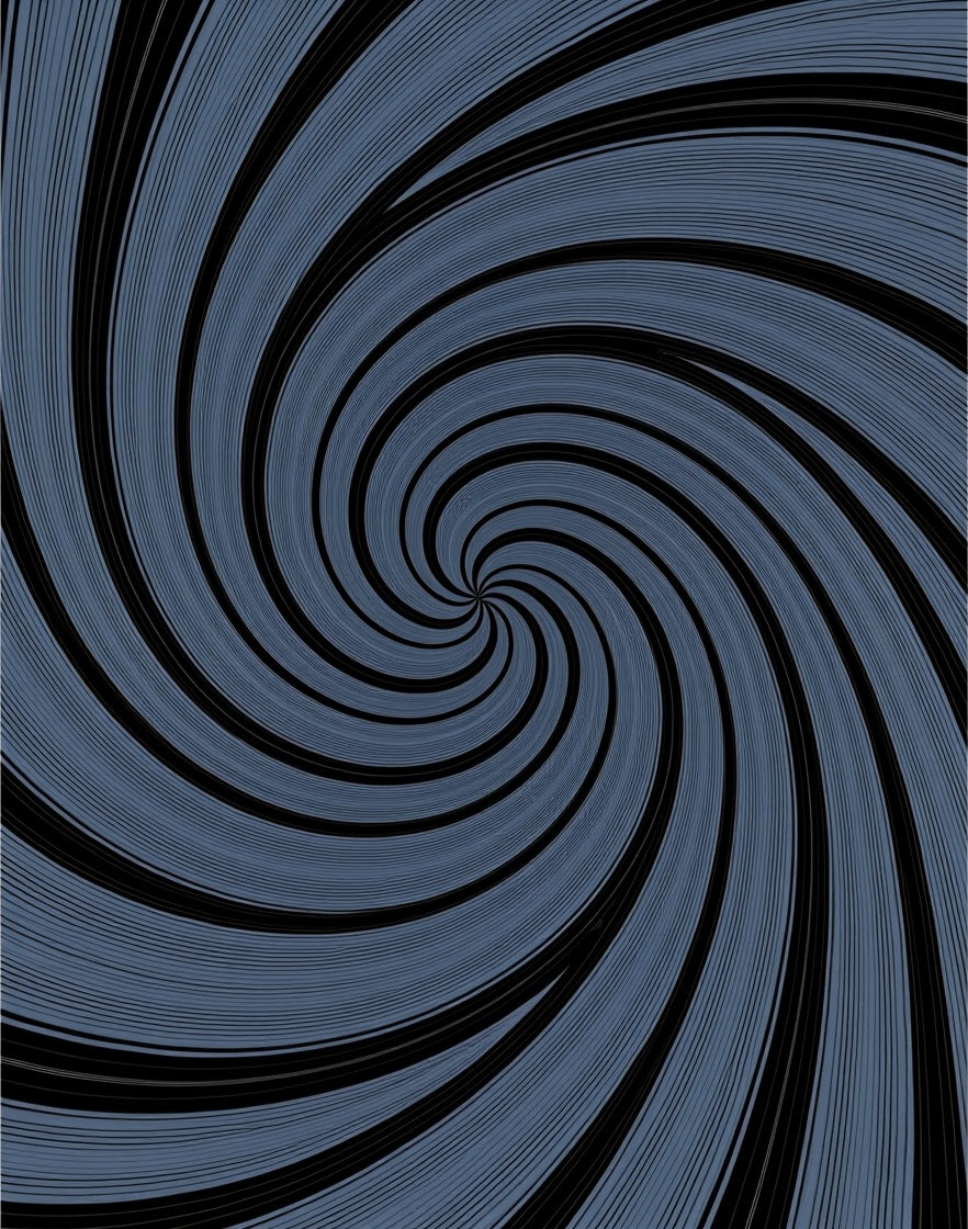 Cool Blue Black Swirl Rug