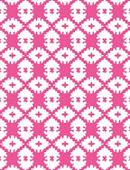 Hot Pink Geometric Lattice Rug