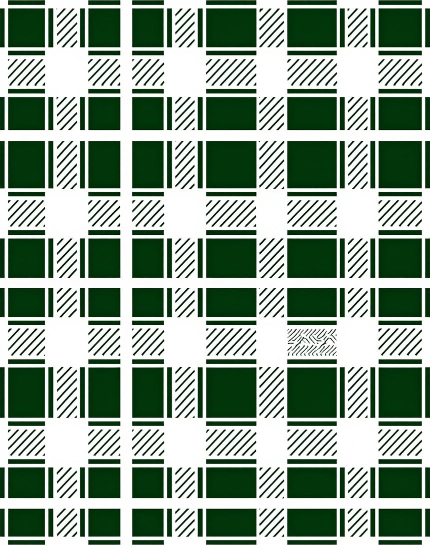 Forest Green White Buffalo Check Rug