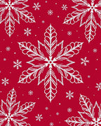 White Snowflake Burst Red Rug