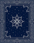 Deep Blue Celestial Star Floral Rug