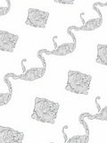 Monochromatic Abstract Flamingo Feather Rug