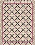 Cream Black Red Diamond Medallion Rug