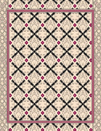 Cream Black Red Diamond Medallion Rug