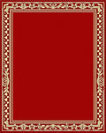 Crimson Gold Art Nouveau Border Rug