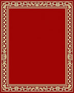 Crimson Gold Art Nouveau Border Rug