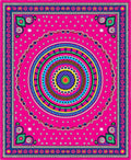 Vibrant Pink Symmetrical Mandala Rug