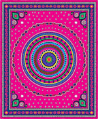 Vibrant Pink Symmetrical Mandala Rug