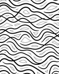 Black And White Abstract Wavy Stripes Rug