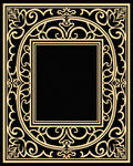 Black Gold Ornate Scroll Square Rug