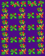 Vibrant Purple Holly Berry Bows Rug