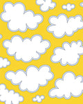 Whimsical White Clouds Yellow Sky Rug