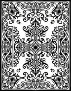 Monochromatic Ornate Scroll Floral Medallion Rug