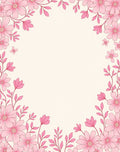 Pink Floral Vine Border Rug