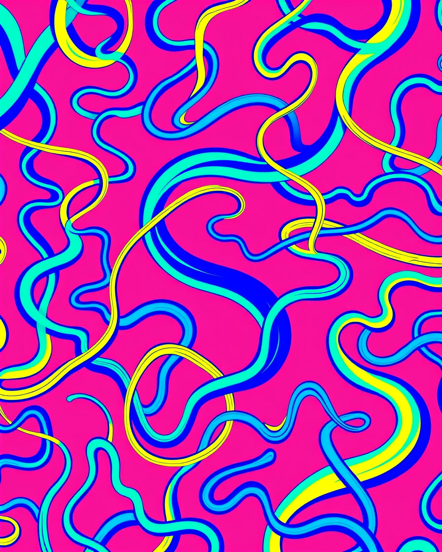 Vibrant Pink Abstract Swirls Rug