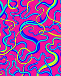 Vibrant Pink Abstract Swirls Rug