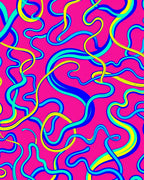 Vibrant Pink Abstract Swirls Rug