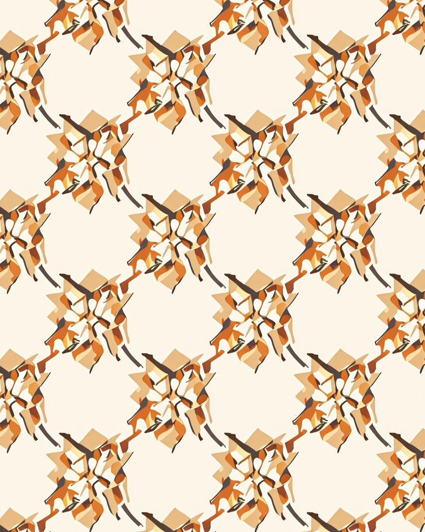 Modern Earthy Tone Abstract Blossom Rug