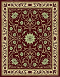 Ornate Crimson Floral Vines Rug