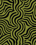 Olive Black Abstract Wavy Stripes Rug