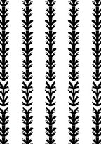 Black Vertical Folk Art Tree Rug