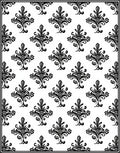 Classic Black Damask Floral Medallion Rug