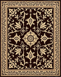 Rich Cream Floral Medallion Dark Rug