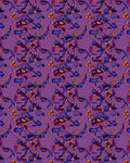 Abstract Purple Whimsical Floral Swirl Rug