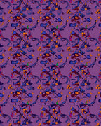 Abstract Purple Whimsical Floral Swirl Rug