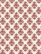Crimson Damask Floral Ornate Rug