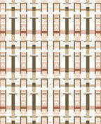 Sophisticated Beige Geometric Grid Rug