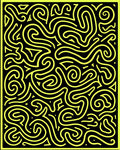 Neon Yellow Abstract Labyrinth Rug