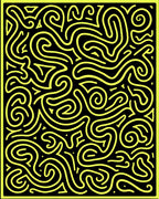 Neon Yellow Abstract Labyrinth Rug
