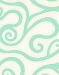 Cool Swirls Cream and Teal Rug