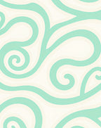 Cool Swirls Cream and Teal Rug