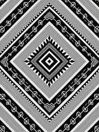 Monochrome Geometric Diamond Tribal Rug