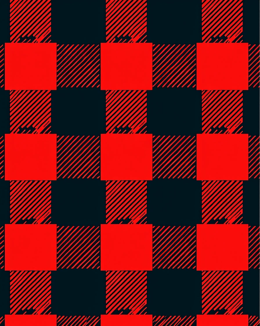 Bold Red Checkered Plaid Rug