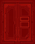 Futuristic Red Circuit Board Lines Rug