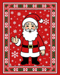 Whimsical Santa Claus Snowflake Border Rug