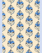 Bold Blue Floral Botanic Meadow Rug