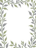 Green and Gray Leaf Vine Border Rug