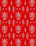 Classic Red White Fern Tree Repeats Rug