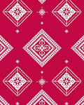 Crimson White Diamond Folk Art Rug