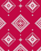 Crimson White Diamond Folk Art Rug