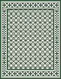Dark Green Elaborate Lattice Border Rug