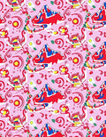 Whimsical Pink Abstract Mountain Landscape Rug