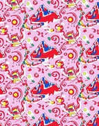 Whimsical Pink Abstract Mountain Landscape Rug